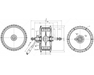 Чертёж прямо приводного мотор колеса QS motor 48v1000w  для Fat bike 