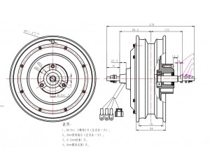 Чертёж мотор колеса QS motor 72v4000w10``для скутера