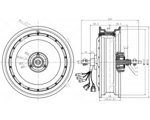 Чертёж и график испытаний скутерного мотор колеса QS motor 72v8000w13``V4