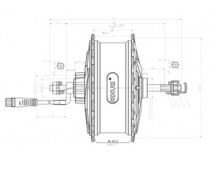 Чертёж мотор колеса MXUS GDR19-SR 48v1500w