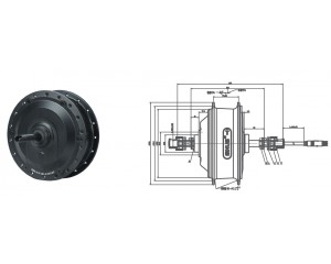 Чертёж мотор колеса MXUS GDR15 36-48v 350-500w 