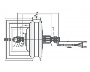 Чертёж мотор колеса MXUS GDС19 48v 750w