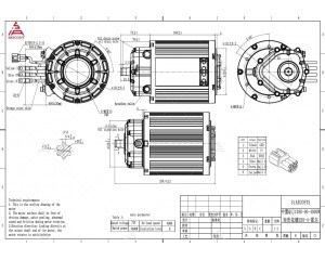 Чертёж электродвигателя QS motor 72v4000w с редуктором