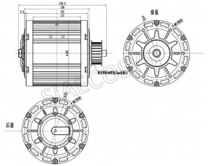 Чертёж электродвигателя QS motor 72-3000-138А-70