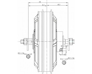 Чертёж мотор колеса QS motor 72v-96v8000w