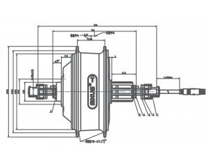 Чертёж мотор колеса MXUS GDС15 36-48v 350-500w под кассету
