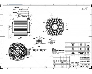 Чертёж электродвигателя QS motor 72v8000w и график испытаний